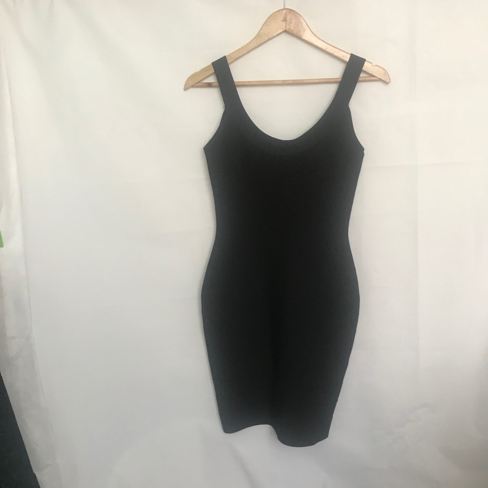 LVs Signature black bandage cocktail dress